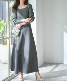 KOBE LETTUCE | [ 選べるネック＆袖丈 ] フィット&フレアニットワンピース(ワンピース)