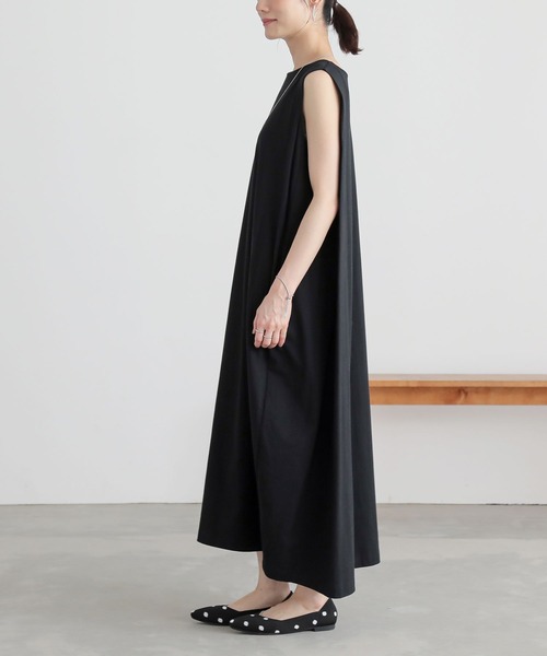 n'OrLABEL（ノアールレーベル）の「【汗じみ防止】コクーンワンピース（ワンピース・レディース・パープル/ブラック/ブルーグリーン/グレイッシュベージュ・1/2）」の8枚目の写真