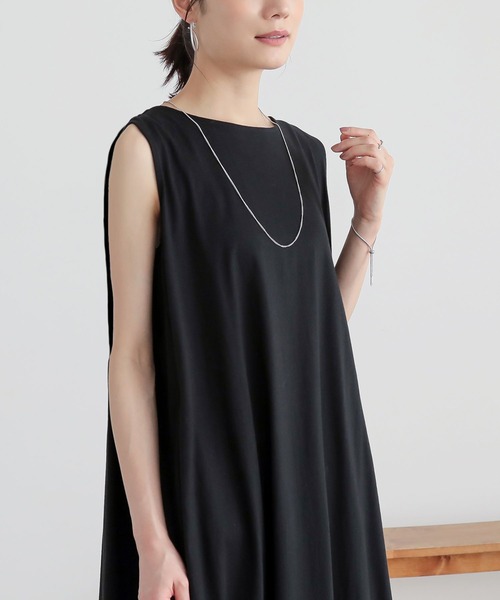 n'OrLABEL（ノアールレーベル）の「【汗じみ防止】コクーンワンピース（ワンピース・レディース・パープル/ブラック/ブルーグリーン/グレイッシュベージュ・1/2）」の7枚目の写真