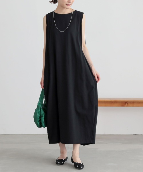 n'OrLABEL（ノアールレーベル）の「【汗じみ防止】コクーンワンピース（ワンピース・レディース・パープル/ブラック/ブルーグリーン/グレイッシュベージュ・1/2）」の10枚目の写真
