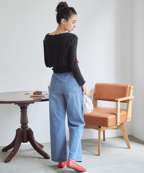titivate(ティティベイト)の「ストレートデニムパンツ(デニムパンツ・レディース・ブルー/ライトブルー/インディゴブルー・S/M/L)」の8枚目の写真