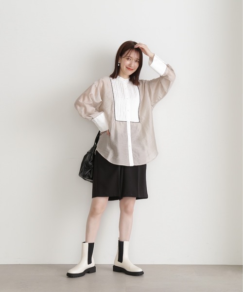 N.（N. Natural Beauty Basic）（エヌエヌナチュラルビューティーベーシック）の「◆ピンタックドレスシャツ（シャツ/ブラウス・レディース・ベージュ/オフホワイト・MEDIUM）」の15枚目の写真