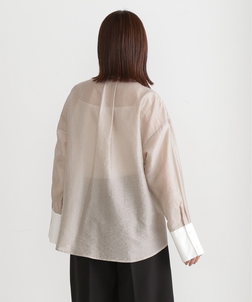 N.（N. Natural Beauty Basic）（エヌエヌナチュラルビューティーベーシック）の「◆ピンタックドレスシャツ（シャツ/ブラウス・レディース・ベージュ/オフホワイト・MEDIUM）」の16枚目の写真