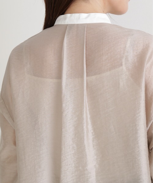 N.（N. Natural Beauty Basic）（エヌエヌナチュラルビューティーベーシック）の「◆ピンタックドレスシャツ（シャツ/ブラウス・レディース・ベージュ/オフホワイト・MEDIUM）」の9枚目の写真