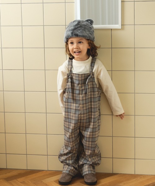 pairmanon（ペアマノン）の「フェイクファー アニマル 耳付き 帽子（ハット・キッズ・ブラック/グレー・FREE）」の5枚目の写真