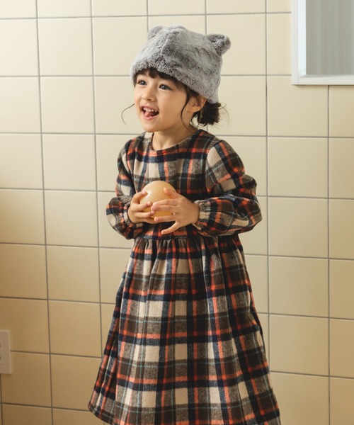 pairmanon（ペアマノン）の「フェイクファー アニマル 耳付き 帽子（ハット・キッズ・ブラック/グレー・FREE）」の8枚目の写真