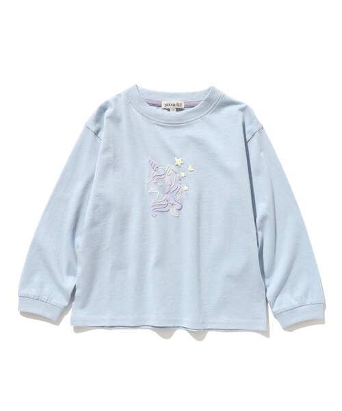 SHOO・LA・RUE（シューラルー）の「◆【110-140cm】GIRLSアソートロンT（Tシャツ/カットソー・キッズ・ライトパープル/ライトグリーン/アイボリー/サックスブルー・11/12/13/14）」の4枚目の写真