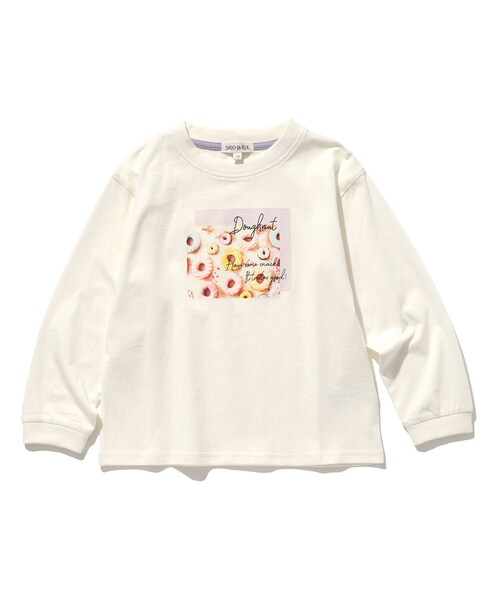 SHOO・LA・RUE（シューラルー）の「◆【110-140cm】GIRLSアソートロンT（Tシャツ/カットソー・キッズ・ライトパープル/ライトグリーン/アイボリー/サックスブルー・11/12/13/14）」の2枚目の写真