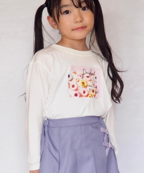 SHOO・LA・RUE（シューラルー）の「◆【110-140cm】GIRLSアソートロンT（Tシャツ/カットソー・キッズ・ライトパープル/ライトグリーン/アイボリー/サックスブルー・11/12/13/14）」の18枚目の写真