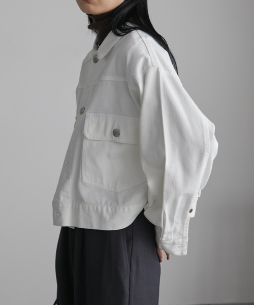 Aunt Marie's（アントマリーズ）の「【サイズ展開あり】オーバーサイズルーズGジャン（デニムジャケット・レディース・ブラック/ブルー/ネイビー/ホワイト・SMALL/FREE）」の9枚目の写真