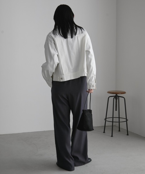 Aunt Marie's（アントマリーズ）の「【サイズ展開あり】オーバーサイズルーズGジャン（デニムジャケット・レディース・ブラック/ブルー/ネイビー/ホワイト・SMALL/FREE）」の14枚目の写真