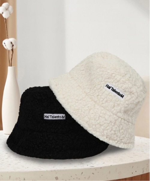 Burner（バーナー）の「【OKUOKU　0909】モコモコ / バケットハット oku-bosi-693810563297-7 U（ハット・レディース・ブラック/ホワイト・FREE）」の4枚目の写真