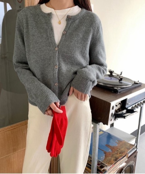 sorule（ソルレ）の「ベーシックニットカーディガン（ニット/セーター・レディース・ベージュ/イエロー/グレー/ブラック/パープル/レッド・FREE）」の9枚目の写真