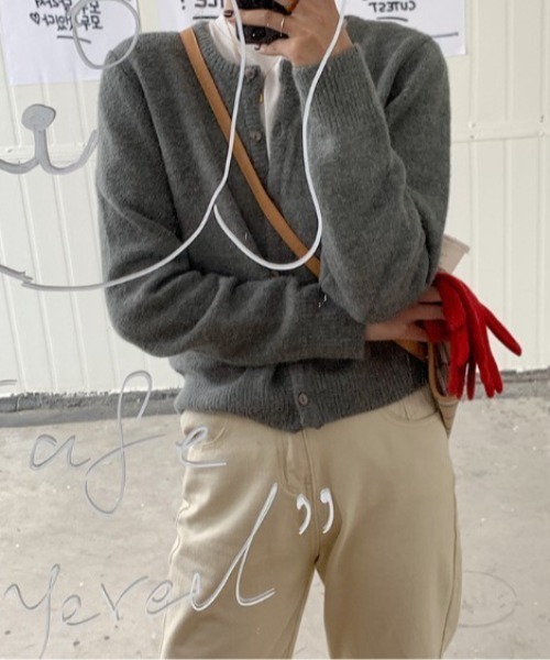 sorule（ソルレ）の「ベーシックニットカーディガン（ニット/セーター・レディース・ベージュ/イエロー/グレー/ブラック/パープル/レッド・FREE）」の10枚目の写真