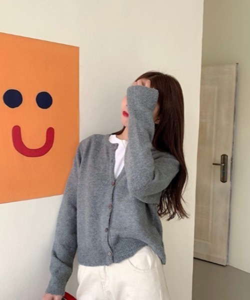 sorule（ソルレ）の「ベーシックニットカーディガン（ニット/セーター・レディース・ベージュ/イエロー/グレー/ブラック/パープル/レッド・FREE）」の11枚目の写真