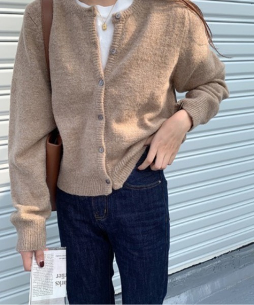 sorule（ソルレ）の「ベーシックニットカーディガン（ニット/セーター・レディース・ベージュ/イエロー/グレー/ブラック/パープル/レッド・FREE）」の13枚目の写真