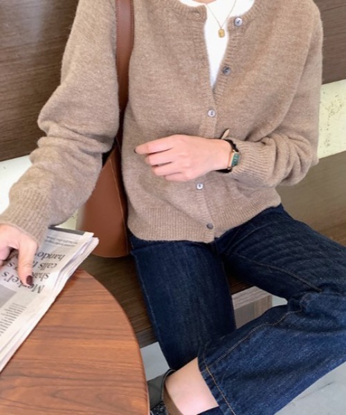 sorule（ソルレ）の「ベーシックニットカーディガン（ニット/セーター・レディース・ベージュ/イエロー/グレー/ブラック/パープル/レッド・FREE）」の14枚目の写真