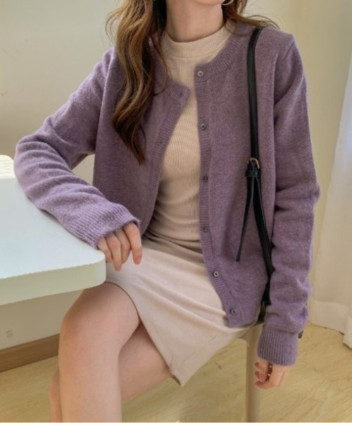 sorule（ソルレ）の「ベーシックニットカーディガン（ニット/セーター・レディース・ベージュ/イエロー/グレー/ブラック/パープル/レッド・FREE）」の16枚目の写真