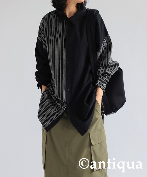 異素材スウィッチングトップス｜MEN｜251IST80-089D｜AZUL BY