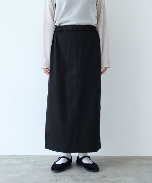 yuni（ユニ　）の「強撚ラチネ　Iラインスカート（スカート・レディース・ブラック/ベージュ・FREE）」の11枚目の写真