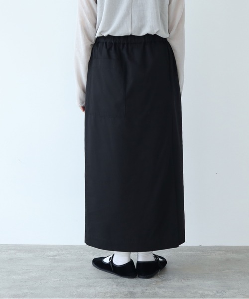 yuni（ユニ　）の「強撚ラチネ　Iラインスカート（スカート・レディース・ブラック/ベージュ・FREE）」の13枚目の写真