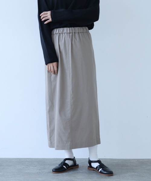 yuni（ユニ　）の「強撚ラチネ　Iラインスカート（スカート・レディース・ブラック/ベージュ・FREE）」の22枚目の写真