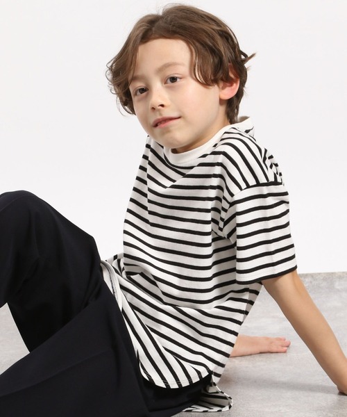 GLOBAL WORK Smile Seed Store(グローバルワーク スマイルシードストア)の「コットン裾ラウンドTシャツ半袖/キッズ/175820(Tシャツ/カットソー・キッズ・オフホワイト/ラベンダー/ブラック/ホワイト×ブラック・130cm/110cm/100cm/150cm/120cm/140cm)」の3枚目の写真