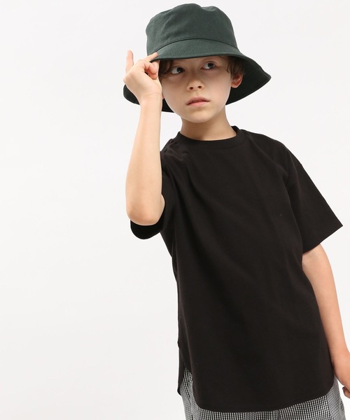 GLOBAL WORK Smile Seed Store(グローバルワーク スマイルシードストア)の「コットン裾ラウンドTシャツ半袖/キッズ/175820(Tシャツ/カットソー・キッズ・オフホワイト/ラベンダー/ブラック/ホワイト×ブラック・130cm/110cm/100cm/150cm/120cm/140cm)」の4枚目の写真