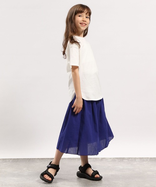 GLOBAL WORK Smile Seed Store(グローバルワーク スマイルシードストア)の「コットン裾ラウンドTシャツ半袖/キッズ/175820(Tシャツ/カットソー・キッズ・オフホワイト/ラベンダー/ブラック/ホワイト×ブラック・130cm/110cm/100cm/150cm/120cm/140cm)」の6枚目の写真