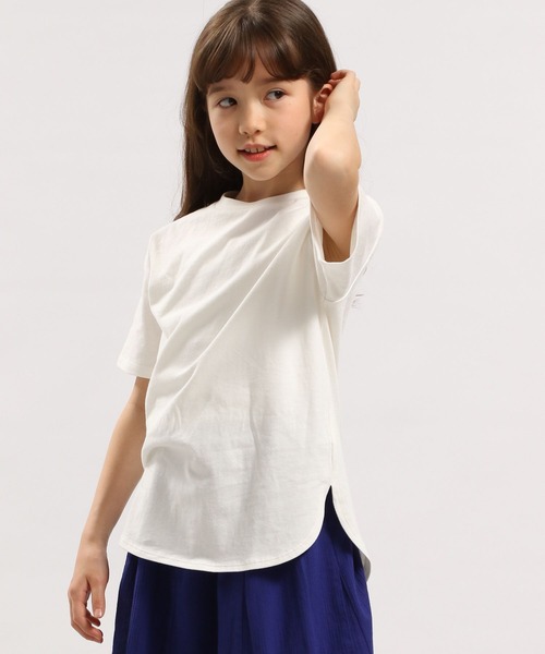 GLOBAL WORK Smile Seed Store(グローバルワーク スマイルシードストア)の「コットン裾ラウンドTシャツ半袖/キッズ/175820(Tシャツ/カットソー・キッズ・オフホワイト/ラベンダー/ブラック/ホワイト×ブラック・130cm/110cm/100cm/150cm/120cm/140cm)」の9枚目の写真