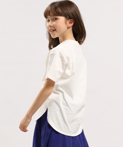 GLOBAL WORK Smile Seed Store(グローバルワーク スマイルシードストア)の「コットン裾ラウンドTシャツ半袖/キッズ/175820(Tシャツ/カットソー・キッズ・オフホワイト/ラベンダー/ブラック/ホワイト×ブラック・130cm/110cm/100cm/150cm/120cm/140cm)」の10枚目の写真