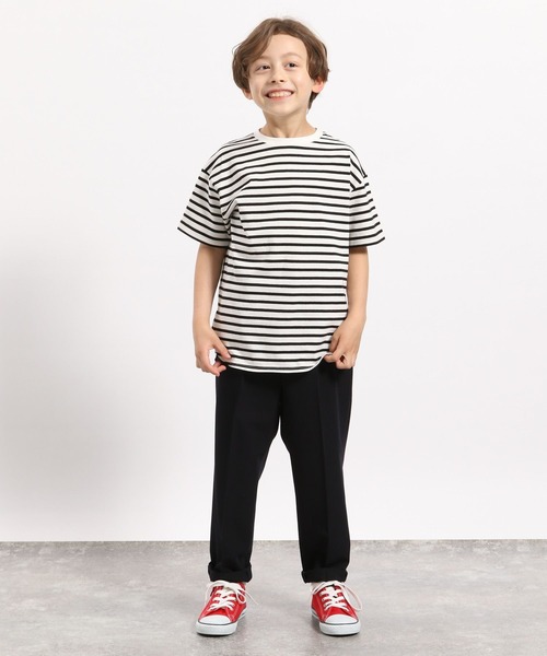 GLOBAL WORK Smile Seed Store(グローバルワーク スマイルシードストア)の「コットン裾ラウンドTシャツ半袖/キッズ/175820(Tシャツ/カットソー・キッズ・オフホワイト/ラベンダー/ブラック/ホワイト×ブラック・130cm/110cm/100cm/150cm/120cm/140cm)」の21枚目の写真