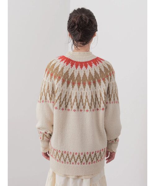 CRAFT STANDARD BOUTIQUE(クラフトスタンダードブティック)の「【男女兼用】求心柄ブラッシングニット(ニット/セーター・レディース・アイボリー/カーキ/ダークベージュ/ブラック・L/XL/M)」の11枚目の写真