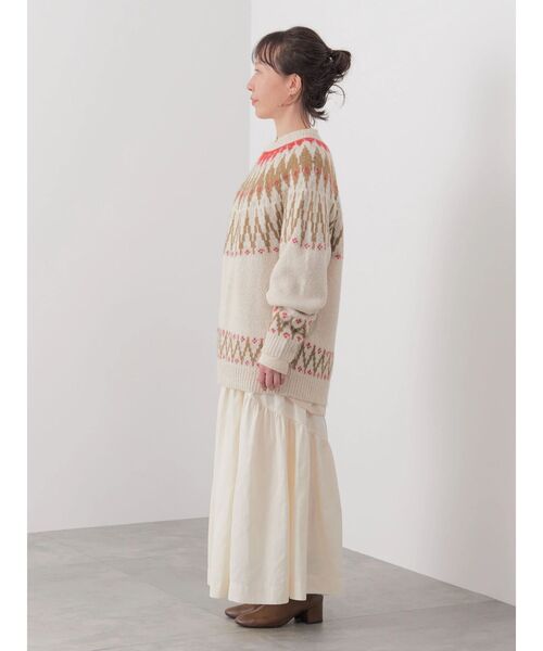 CRAFT STANDARD BOUTIQUE(クラフトスタンダードブティック)の「【男女兼用】求心柄ブラッシングニット(ニット/セーター・レディース・アイボリー/カーキ/ダークベージュ/ブラック・L/XL/M)」の13枚目の写真