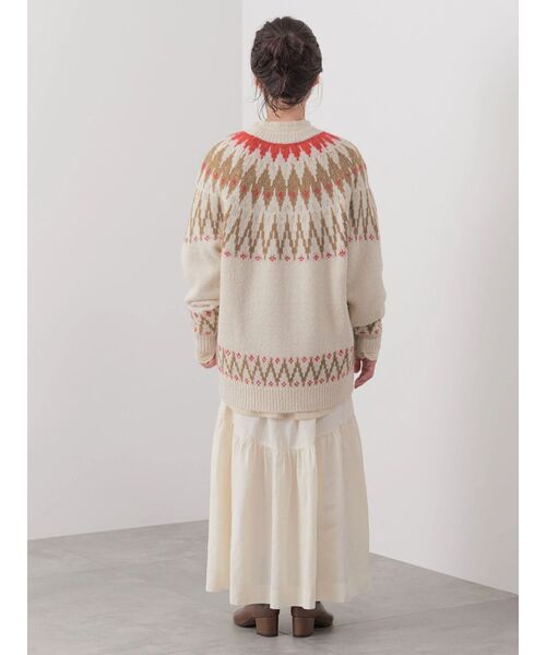 CRAFT STANDARD BOUTIQUE(クラフトスタンダードブティック)の「【男女兼用】求心柄ブラッシングニット(ニット/セーター・レディース・アイボリー/カーキ/ダークベージュ/ブラック・L/XL/M)」の14枚目の写真