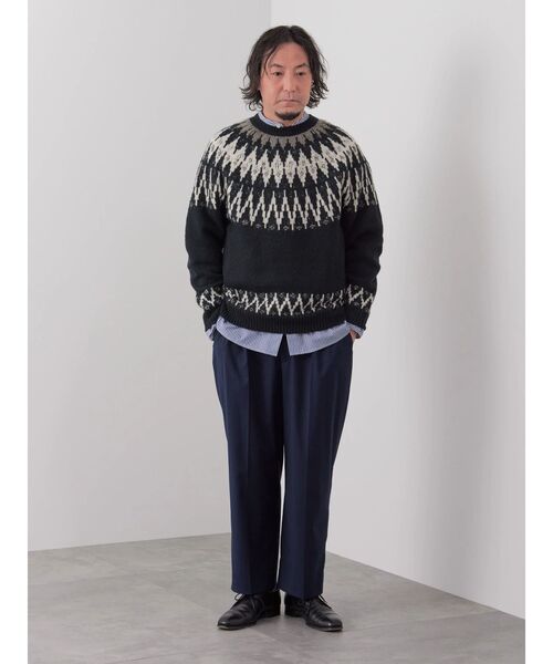 CRAFT STANDARD BOUTIQUE(クラフトスタンダードブティック)の「【男女兼用】求心柄ブラッシングニット(ニット/セーター・レディース・アイボリー/カーキ/ダークベージュ/ブラック・L/XL/M)」の18枚目の写真