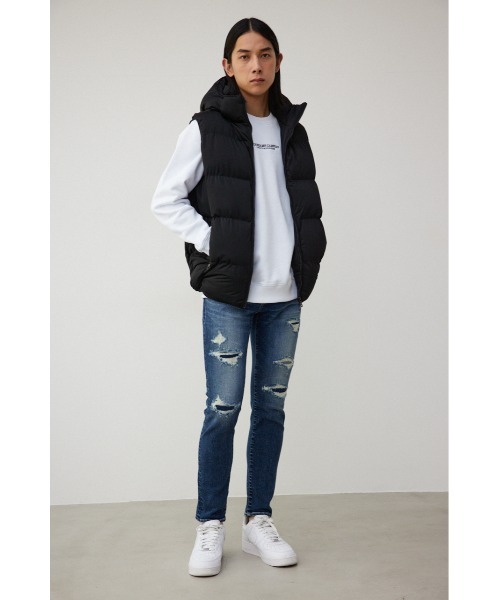 AZUL by moussy（アズールバイマウジー）の「B-HEATオーウェンストレッチ中綿ベスト（ダウンベスト・メンズ・杢グレー/ブラック/ホワイト・SMALL/MEDIUM/LARGE）」の13枚目の写真