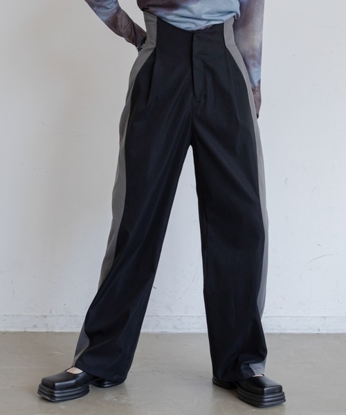 VACANCY（ヴァカンシー）の「ウェーブ配色スラックス（スラックス・レディース・グレー/ブラック/チャコールグレー/ホワイト・LARGE/MEDIUM/SMALL）」の21枚目の写真