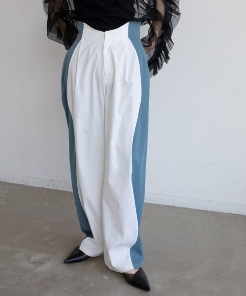 VACANCY（ヴァカンシー）の「ウェーブ配色スラックス（スラックス・レディース・グレー/ブラック/チャコールグレー/ホワイト・LARGE/MEDIUM/SMALL）」の10枚目の写真