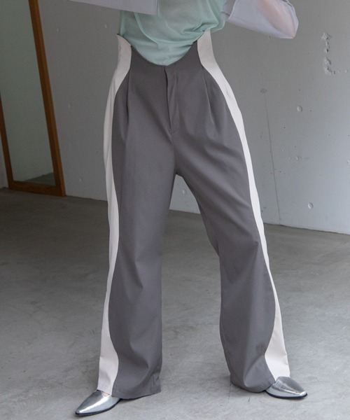 セール】ウェーブ配色スラックス（スラックス）｜VACANCY  