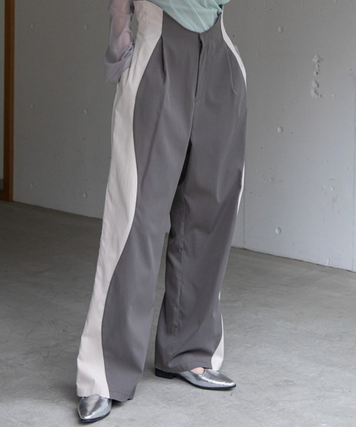 VIAVANDA ウェーブ スラックス パンツ 【公式通販】