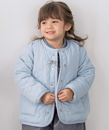 SLAP SLIP | 【お揃い】リボン付き花刺しゅう柄中綿キルトボアリバーシブルジャケット(80~130cm)(ブルゾン)