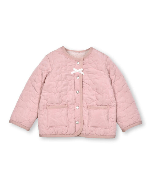 SLAP SLIP(スラップスリップ)の「【お揃い】リボン付き花刺しゅう柄中綿キルトボアリバーシブルジャケット(80~130cm)(ブルゾン・キッズ・ピンク/ブルー・100cm/110cm/120cm/130cm/80cm/90cm)」の5枚目の写真