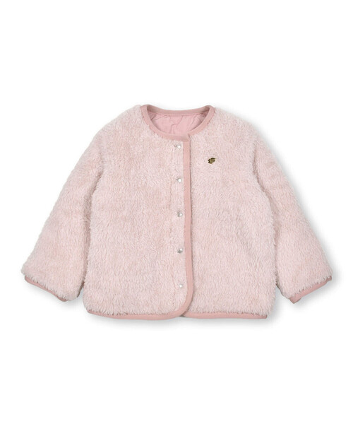 SLAP SLIP(スラップスリップ)の「【お揃い】リボン付き花刺しゅう柄中綿キルトボアリバーシブルジャケット(80~130cm)(ブルゾン・キッズ・ピンク/ブルー・100cm/110cm/120cm/130cm/80cm/90cm)」の7枚目の写真