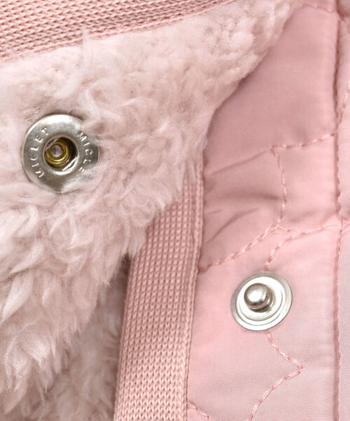 SLAP SLIP(スラップスリップ)の「【お揃い】リボン付き花刺しゅう柄中綿キルトボアリバーシブルジャケット(80~130cm)(ブルゾン・キッズ・ピンク/ブルー・100cm/110cm/120cm/130cm/80cm/90cm)」の12枚目の写真
