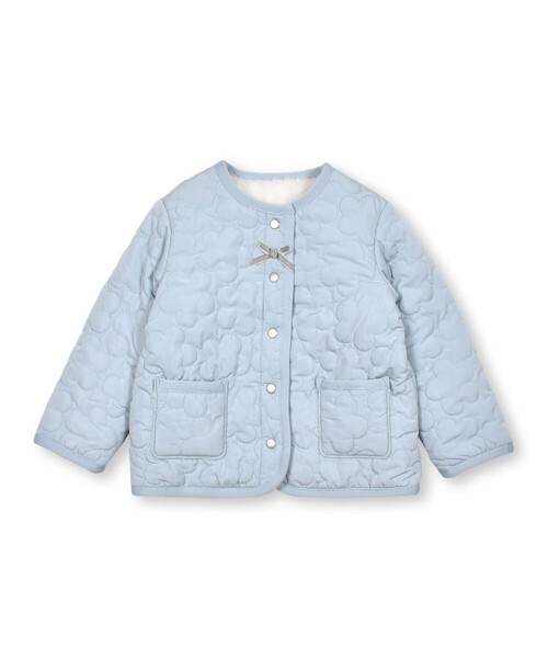 SLAP SLIP(スラップスリップ)の「【お揃い】リボン付き花刺しゅう柄中綿キルトボアリバーシブルジャケット(80~130cm)(ブルゾン・キッズ・ピンク/ブルー・100cm/110cm/120cm/130cm/80cm/90cm)」の15枚目の写真