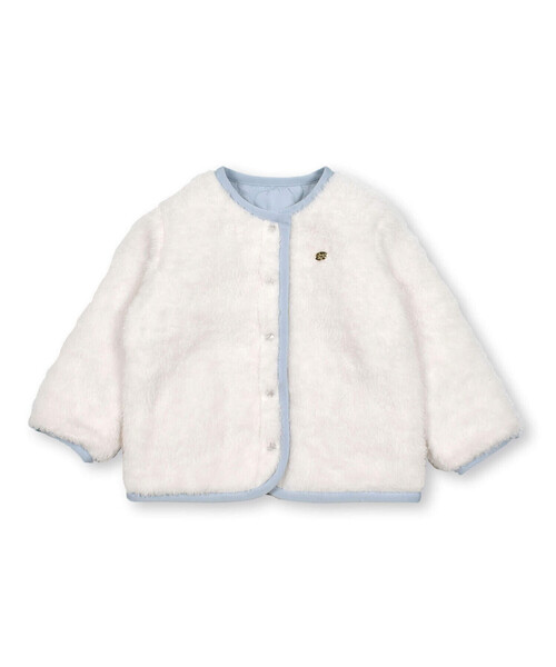 SLAP SLIP(スラップスリップ)の「【お揃い】リボン付き花刺しゅう柄中綿キルトボアリバーシブルジャケット(80~130cm)(ブルゾン・キッズ・ピンク/ブルー・100cm/110cm/120cm/130cm/80cm/90cm)」の17枚目の写真