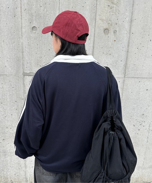 kutir(クティール)の「刺繍ロゴハーフジップラインスウェット(スウェット・レディース・オートミール/ネイビー/チャコールグレー・FREE)」の8枚目の写真