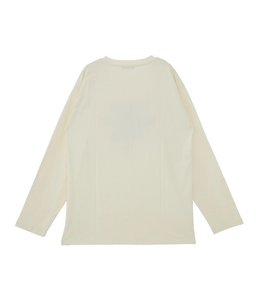 ANDGEEBEE（アンジービー）の「UNISEX サテンワッペンロゴロンT（Tシャツ/カットソー・レディース・チャコールグレー/アイボリー・FREE）」の8枚目の写真