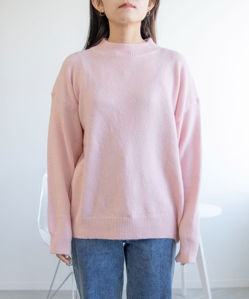aimoha(アイモハ)の「オーバーサイズクルーネックニット(ニット/セーター・レディース・ベージュ/パープル/ピンク・FREE)」の22枚目の写真